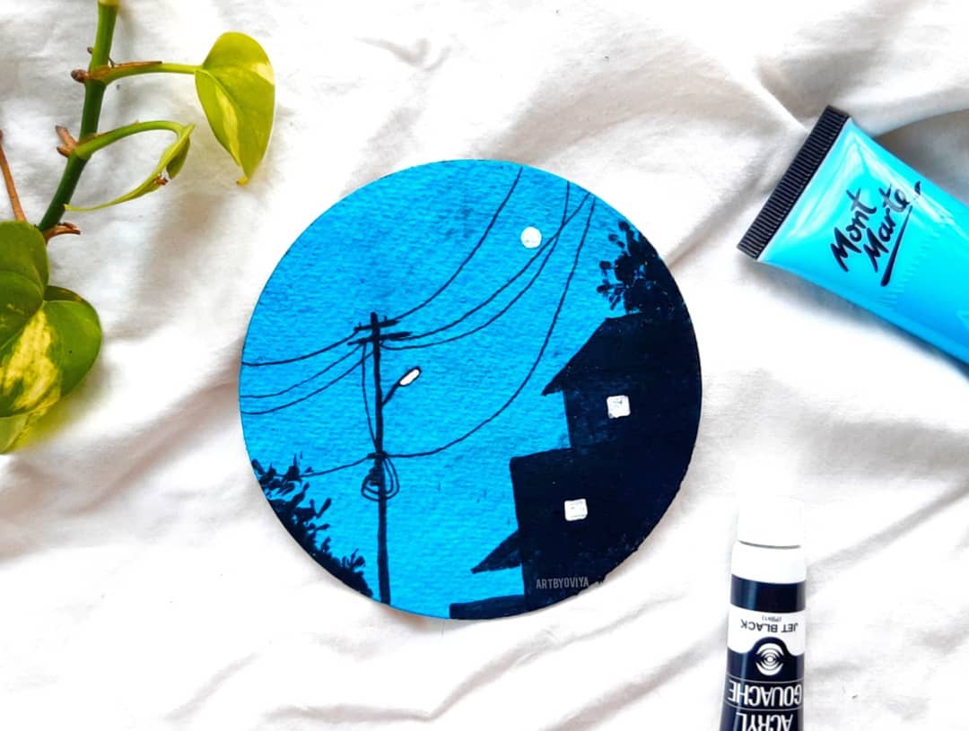 用固体水彩来写merrychristmas,水彩画作品卡通入门