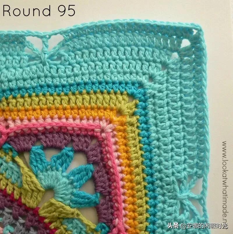 曼陀罗毯子编织教程,苏菲花园曼陀罗毯子钩法高清图解