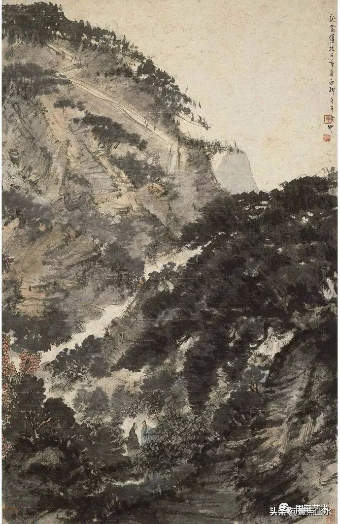 傅抱石山水全集,酣畅淋漓水彩画作品