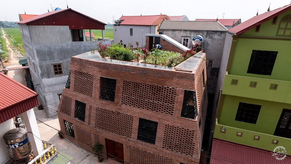 河内楼房红砖效果图,河内红砖墙效果图大全