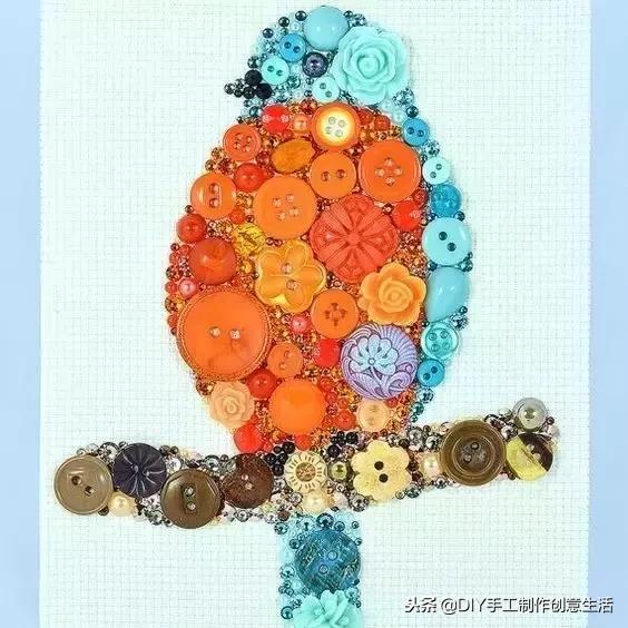 纽扣旧物改造篮子,旧物改造牛仔布做钥匙扣