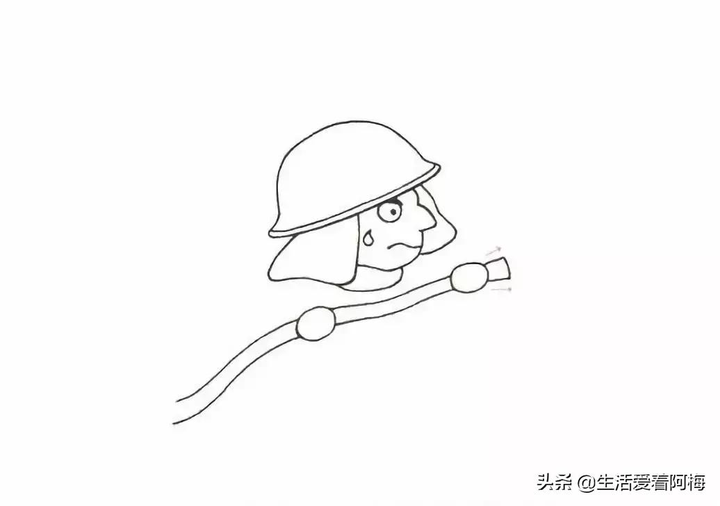 消防员进入火场的背影简笔画,消防员的画法简笔画教程