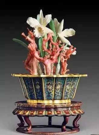 故宫里的玉石盆景,故宫景泰蓝盆景欣赏