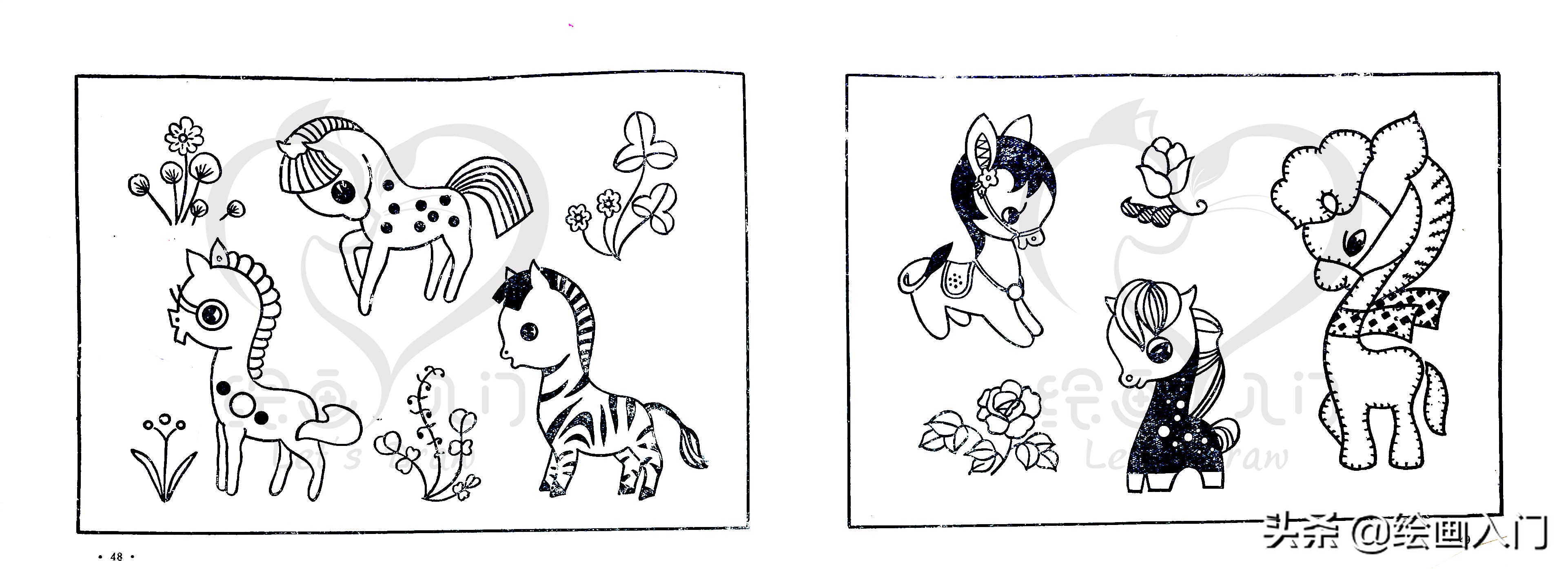 刺绣花边简笔画,100幅创意简笔画