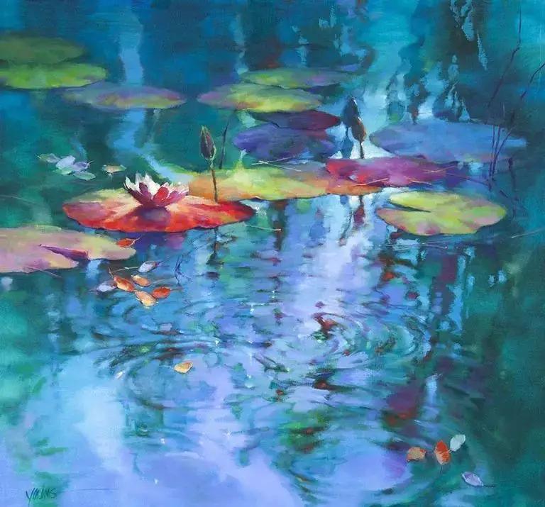 莫奈的睡莲紫色,莫奈睡莲和梵高睡莲