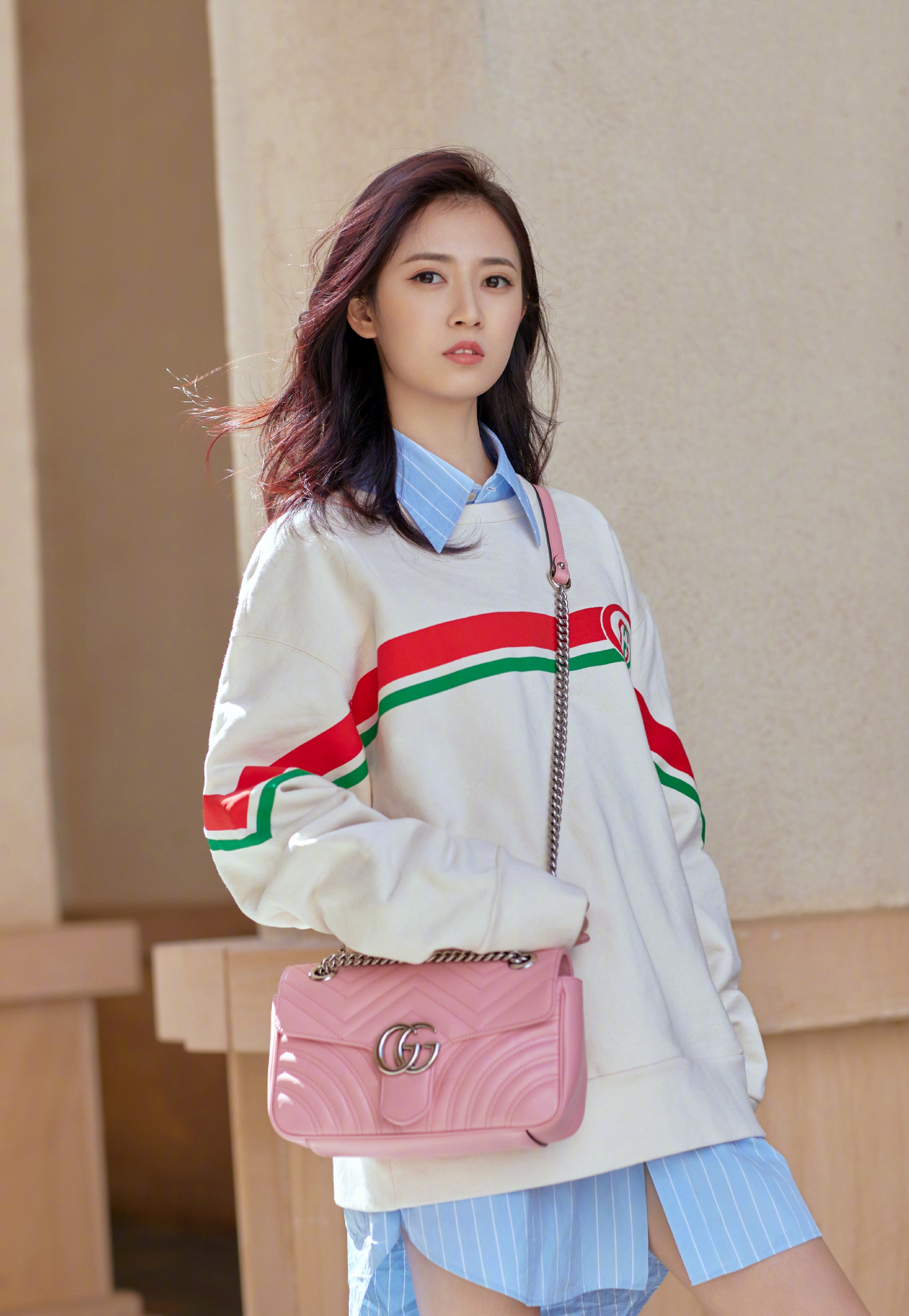 gucci水桶包2017倪妮,倪妮gucci水桶包