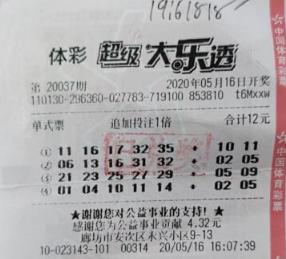 男子大乐透中奖,男子中大乐透977万大奖