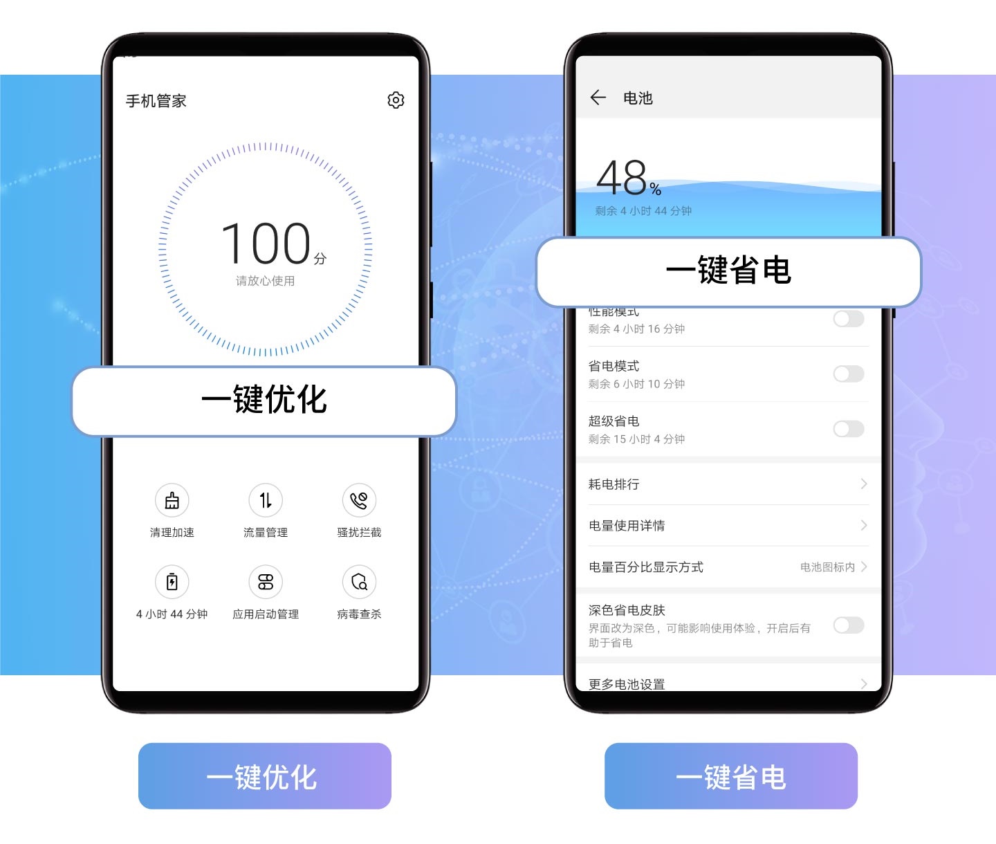 EMUI9.0手机管家全新升级,让手机更快一点
