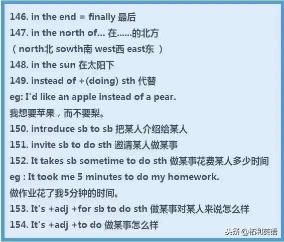 小学初中必背英语短语,初中英语短语固定搭配及用法