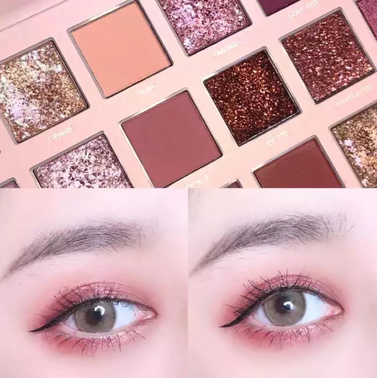 四色仙气紫色眼影盘,novo液体眼影试色好闪亮仙气十足