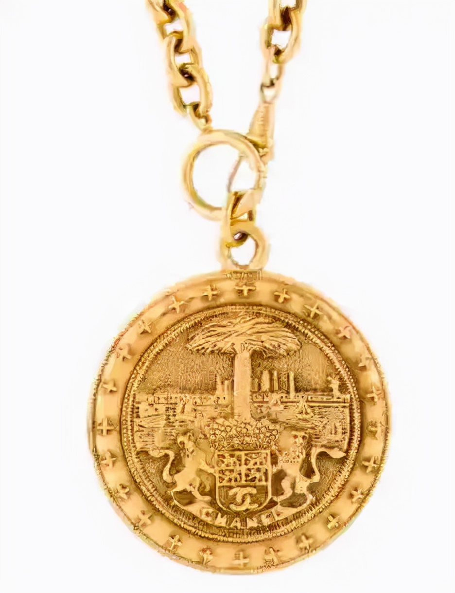 VintageChanel中古琉璃饰品,中古香奈儿双c项链