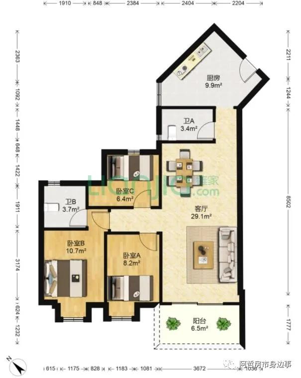 新旧交织的城市界面，富基广场