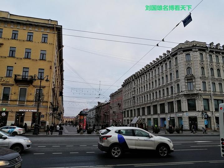 领略俄罗斯涅瓦河异域风情,俄罗斯圣彼得堡的涅瓦大街
