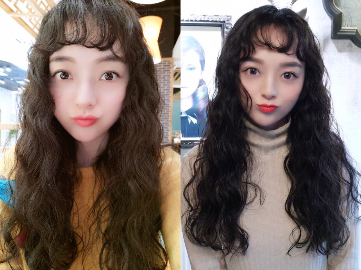 海藻烫短发发型图片大全,不挑脸型的齐刘海烫发