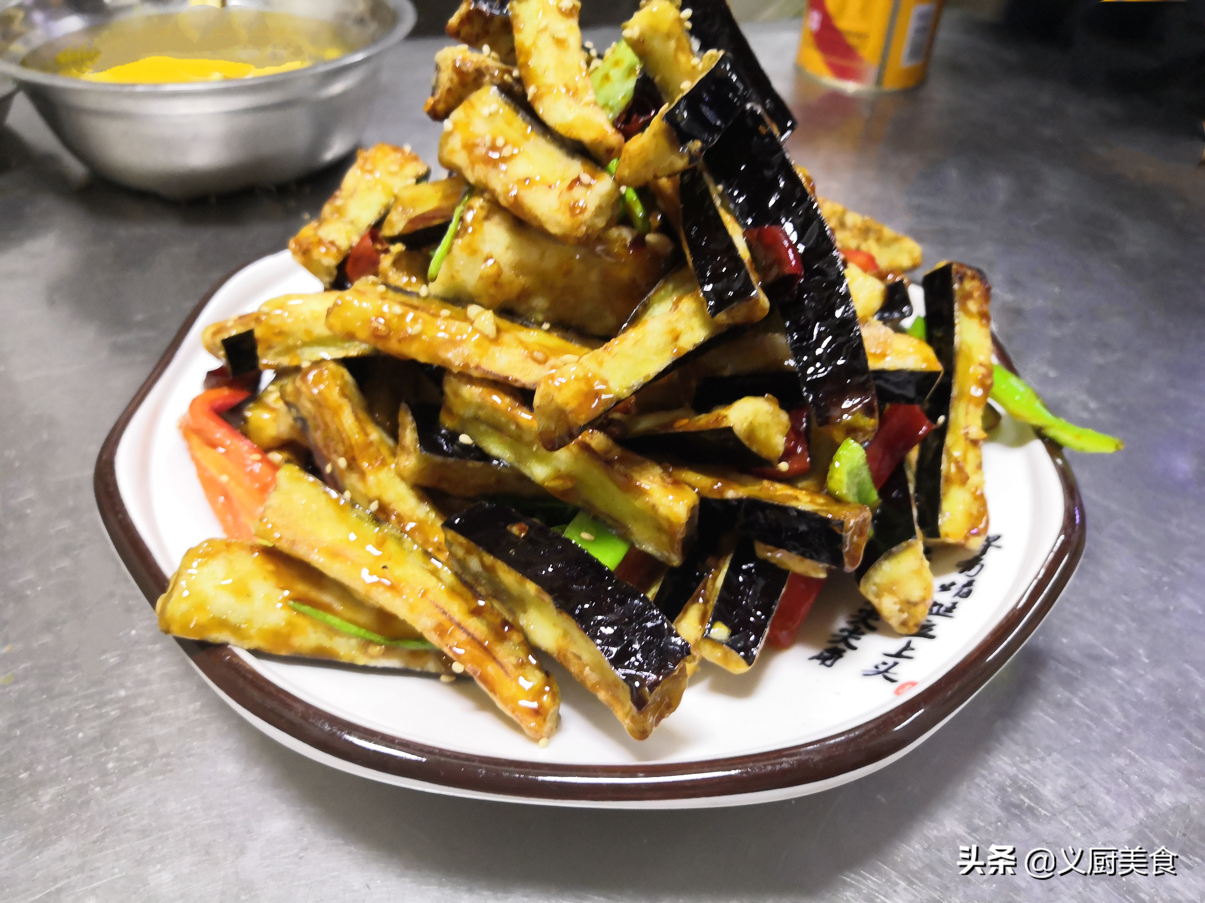 风味茄条饭店正宗做法,风味茄条做法料汁