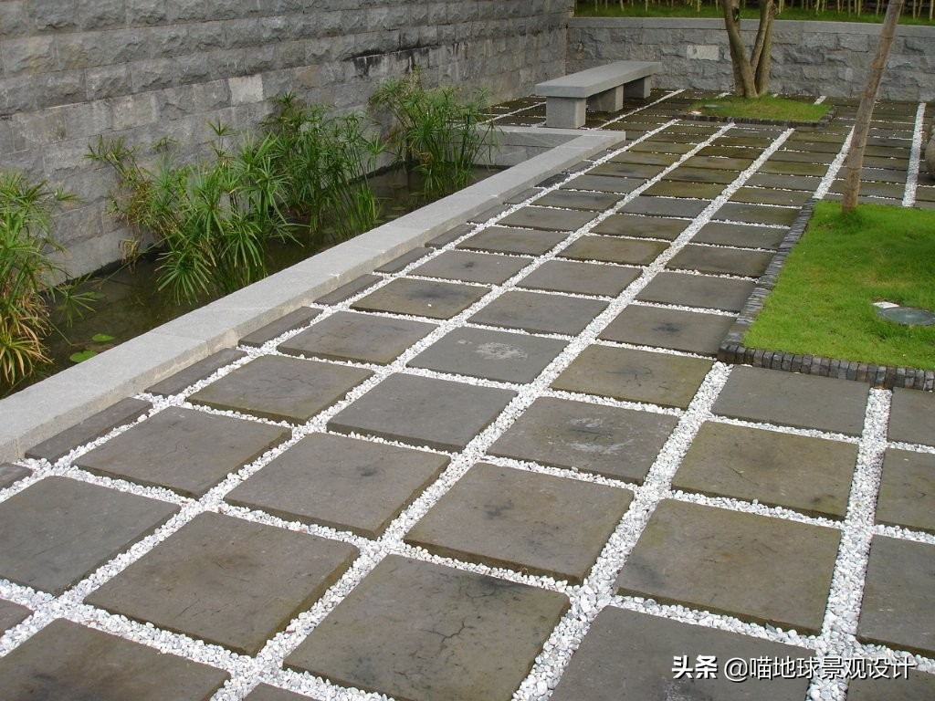 别墅庭院地面透水混凝土,别墅庭院地面铺装材料