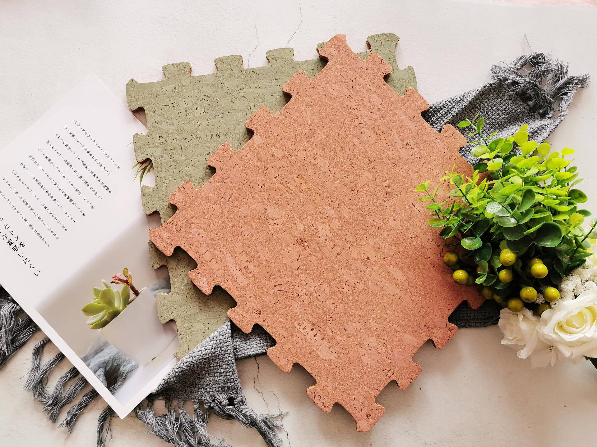 橡儿天然软木拼接地垫,装点你的家居风格