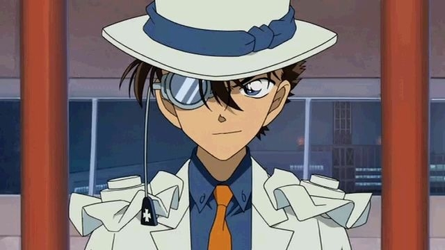 柯南变成怪盗基德的瞬间,柯南黑羽快斗和怪盗基德一起拜年