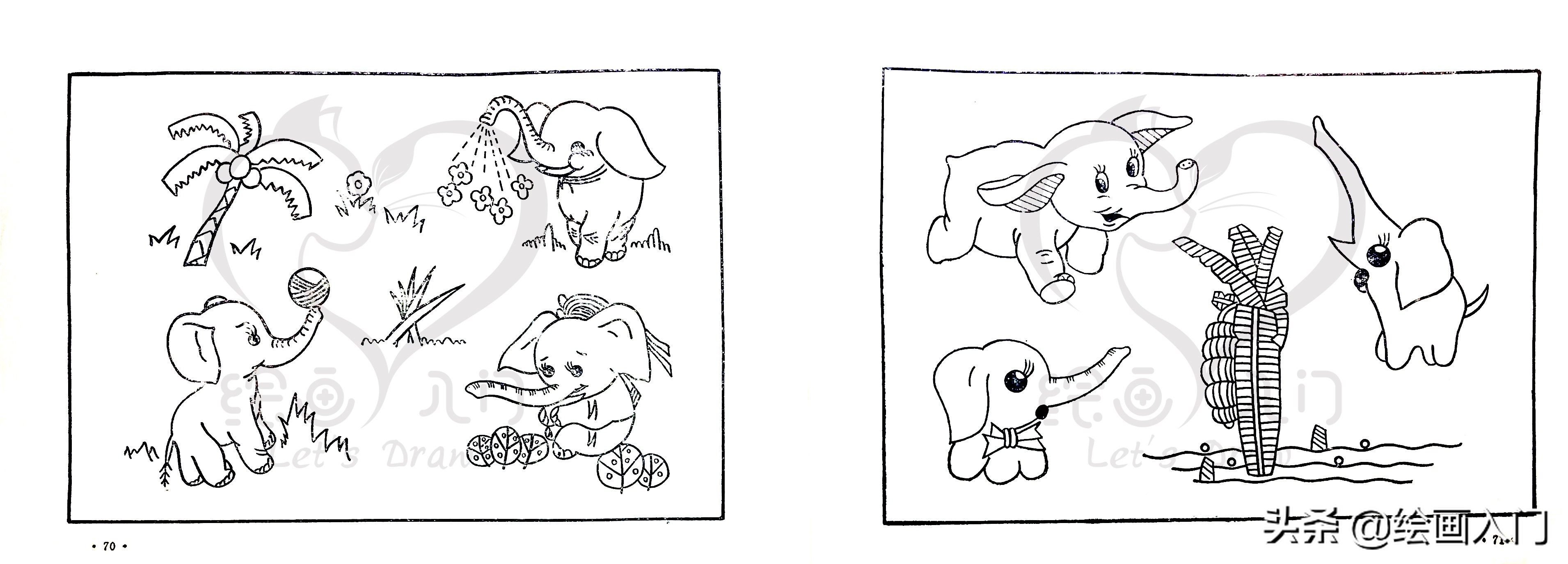 简笔画分享图片,简笔画刺绣可爱小图案