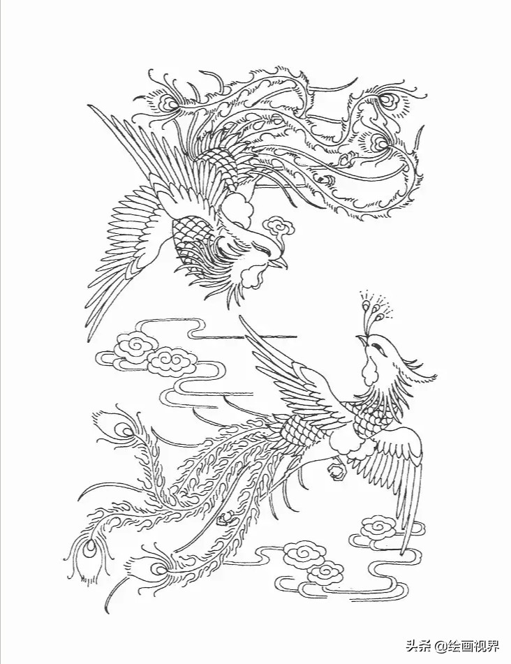 凤鸟纹怎么画最简单,凤纹手绘图片大全