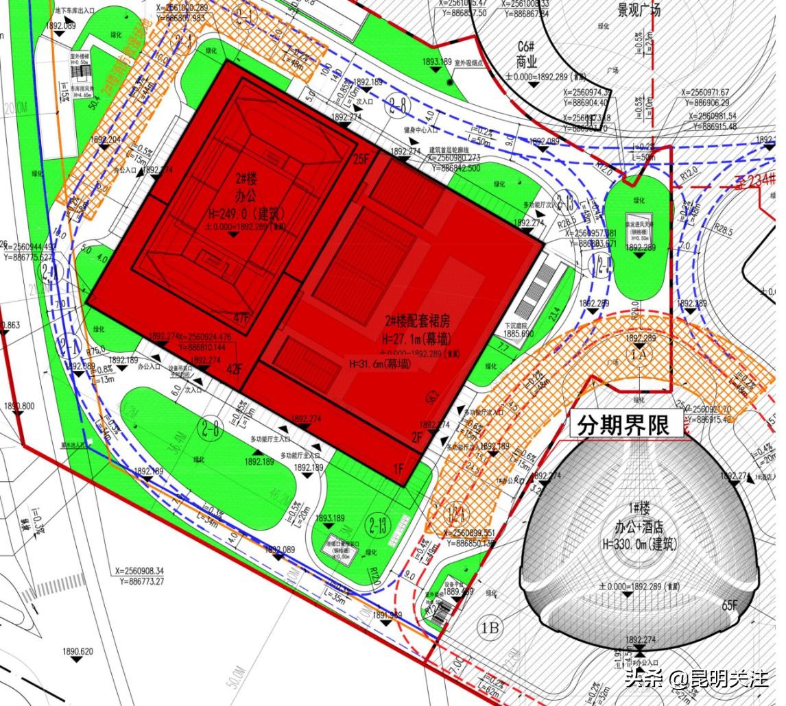 滇池国际会展中心249米高楼,昆明市滇池国际会展中心建筑高度