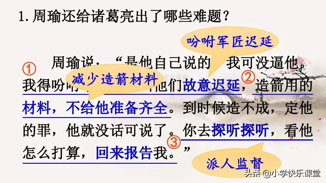 五年级语文下5课草船借箭知识点,五年级下册语文5课草船借箭复习