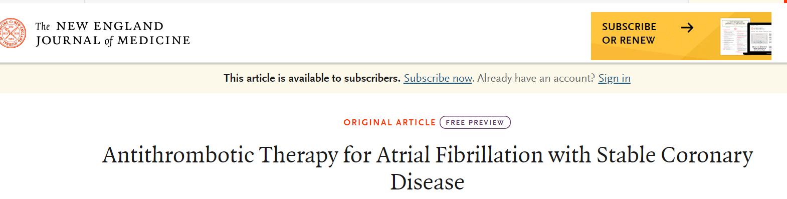 心房颤动合并冠心病如何抗凝,稳定型冠心病介入