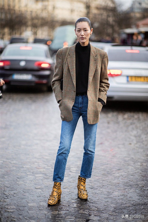 复古显瘦宽松高级感西装,复古知性西装