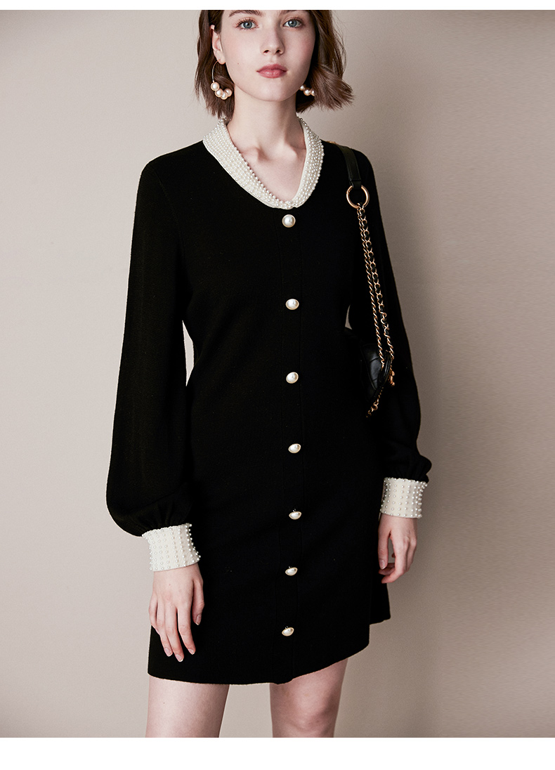 秋冬季温柔风穿搭连衣裙,适合冬季穿的连衣裙简约大方