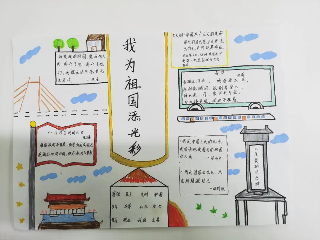 向祖国致敬手抄报一年级,向伟大祖国致敬手抄报内容