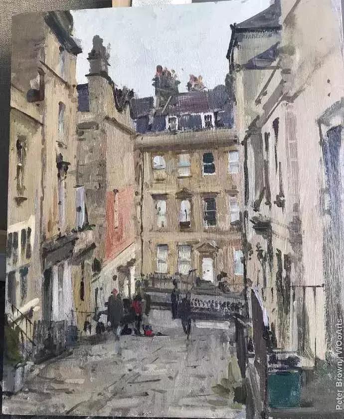 欧洲油画秋日街景,peterbrown油画从哪里买