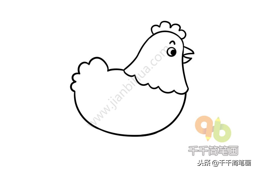 大公鸡和小蝴蝶的简笔画,大公鸡和兔子简笔画