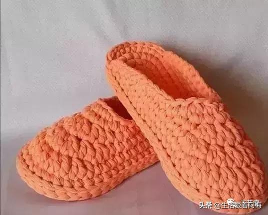 毛线地板拖鞋编织教程全过程,钩拖鞋的各种钩织教程