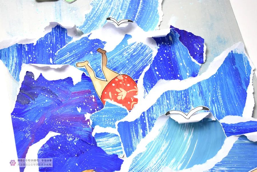 儿童画蓝天大海,儿童画简单漂亮海洋世界