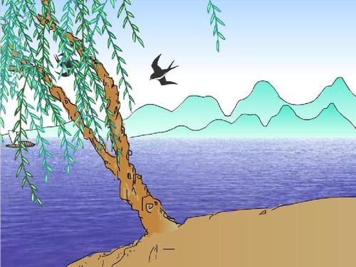 要说春天什么最美丽？那必然是贺知章笔下的柳树，形象又生动