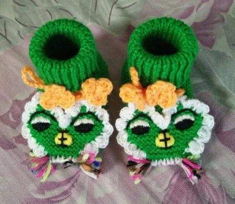 6-12个月宝宝毛线鞋教程,可爱款钩针宝宝鞋