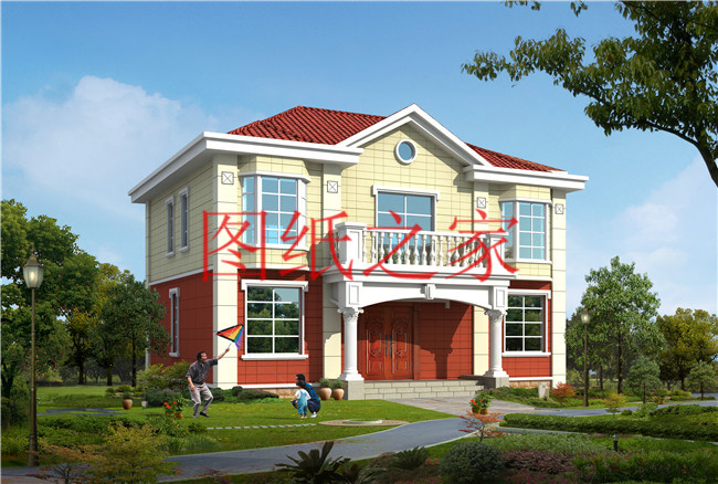 农村简约别墅宅基地,现代简约长方形二层别墅