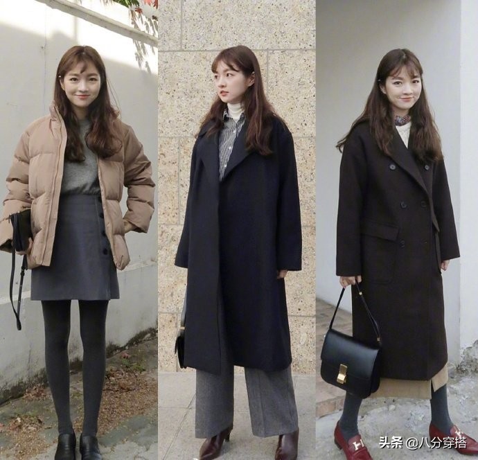 实用又时髦的冬日基础款穿搭！千鸟格大衣稳重大气，时尚洋气