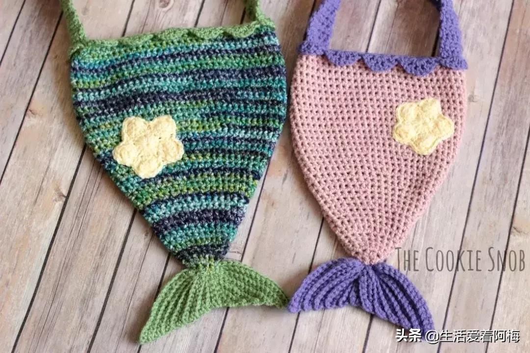 钩针美人鱼包包玩偶图解,美人鱼包包头部钩针教程