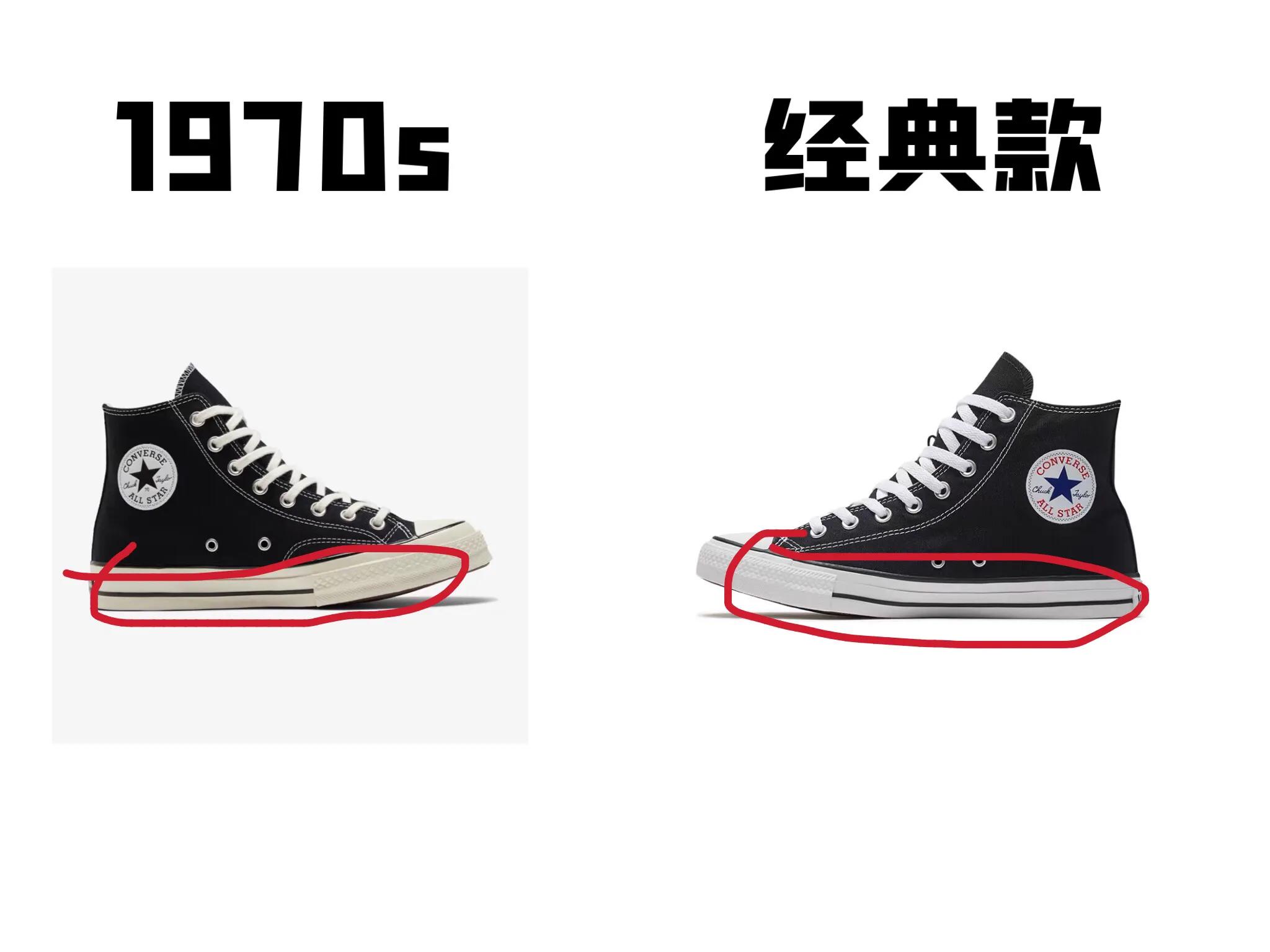 匡威的1970s和经典款有什么区别 (匡威1970s和经典款区别)