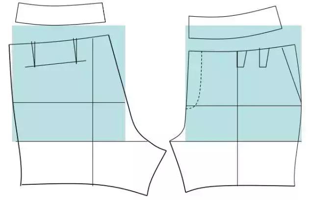 锥形裤子裁剪图纸,松紧腰裤子裁剪制版