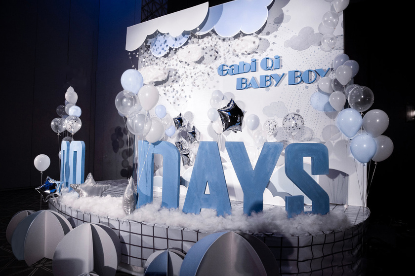 白色气球生日宴布置,白色气球生日派对布置