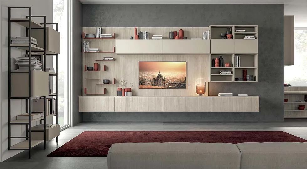 橱柜厨边柜电视柜一体,现代风格厨房橱柜一体柜