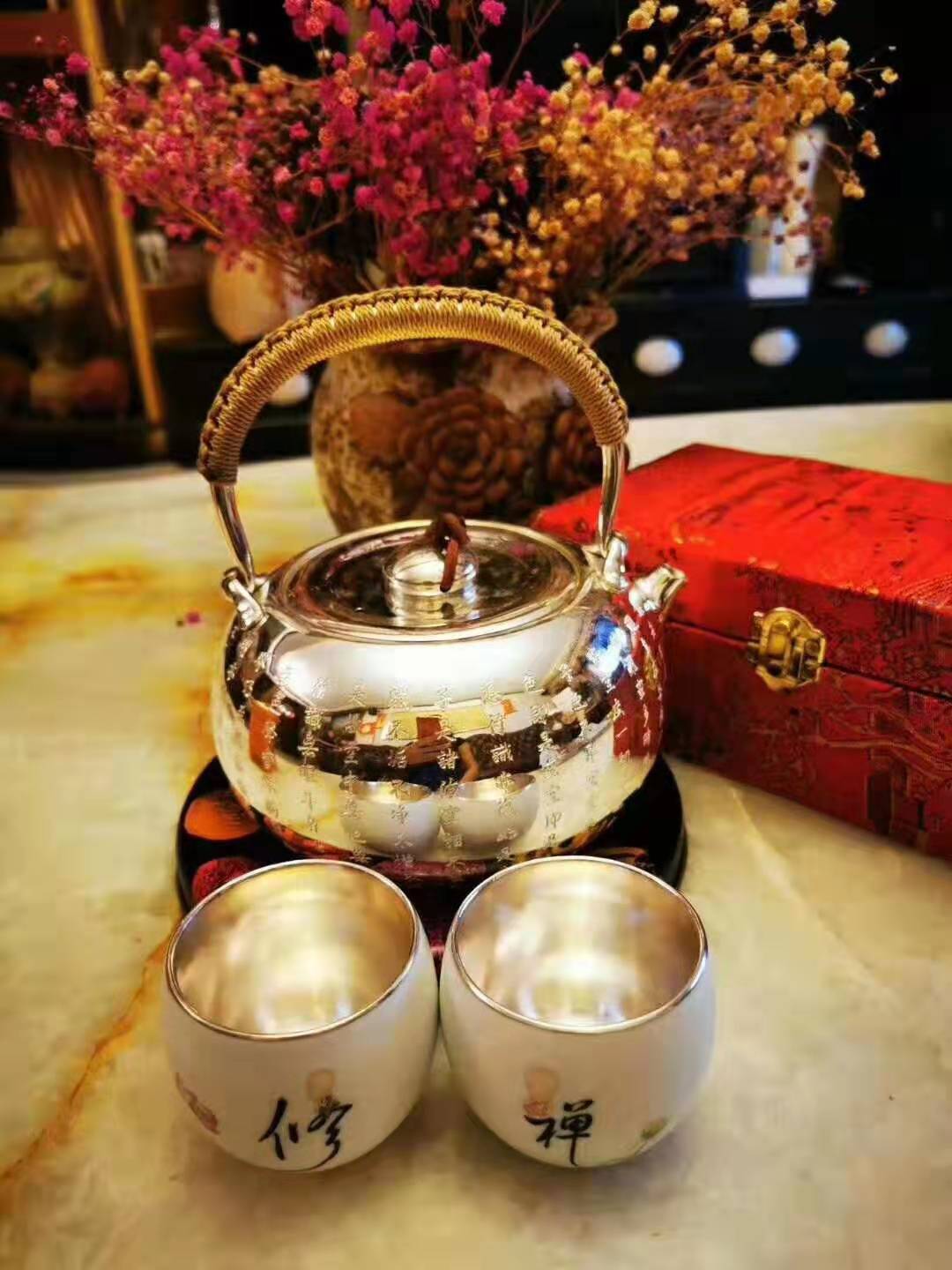 风景银壶,一壶一茶一世界原版