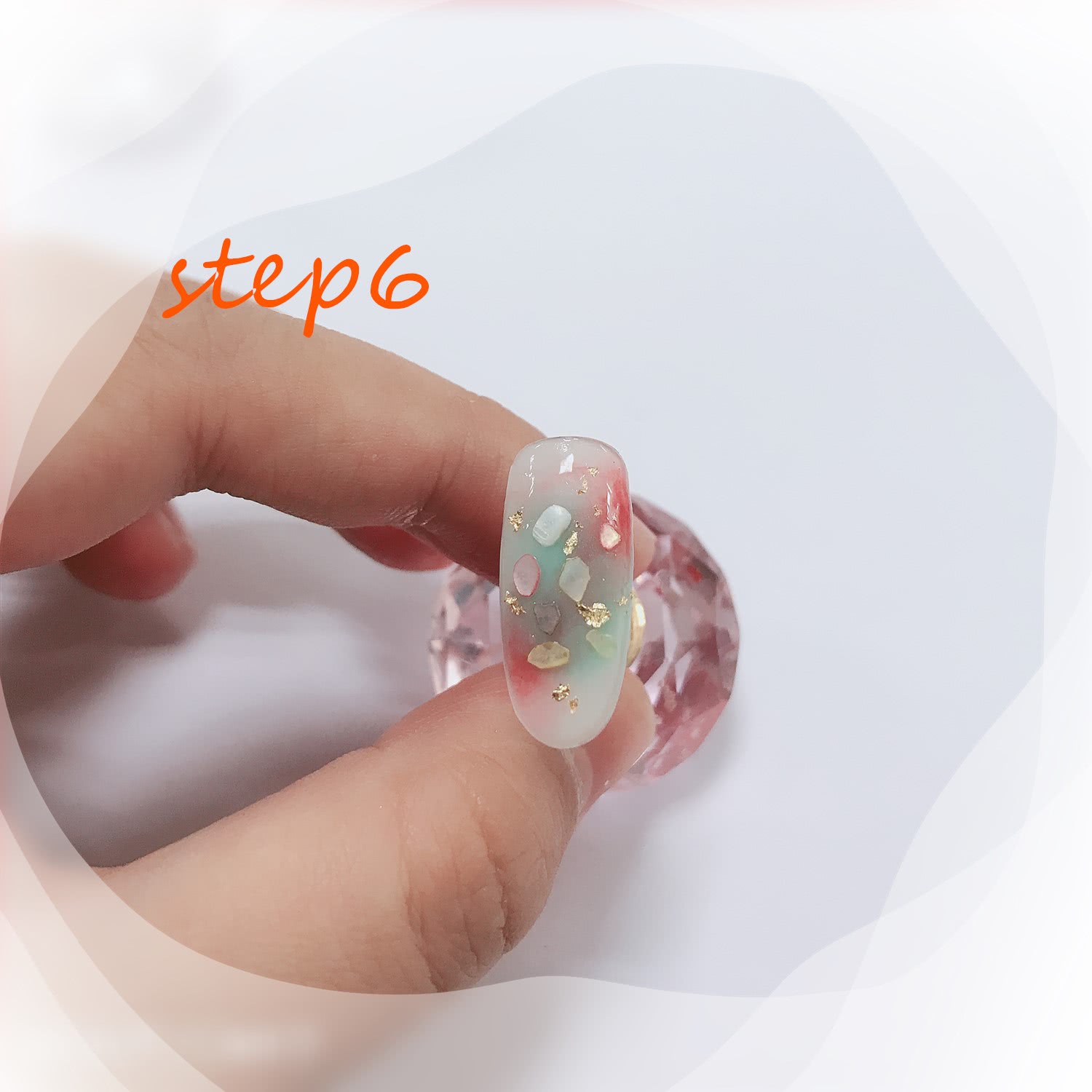 短款29号光疗晕染裸色贝壳美甲,贝壳美甲教程视频初学