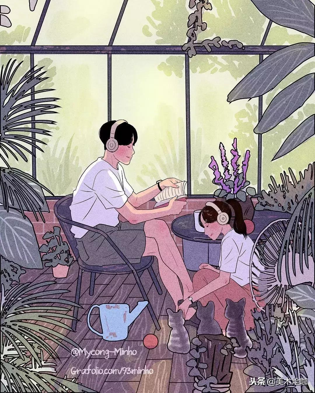 少女心爆棚的唯美插画,软萌插画清新少女心