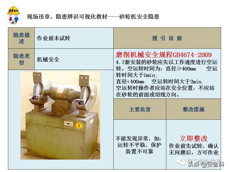 砂轮机未设置防护罩安全隐患描述,砂轮机防护罩安装标准