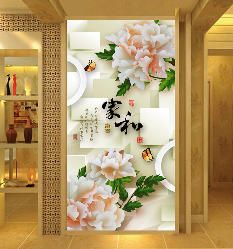 玄关墙瓷砖拼花图案,玄关背景墙大理石瓷砖效果图