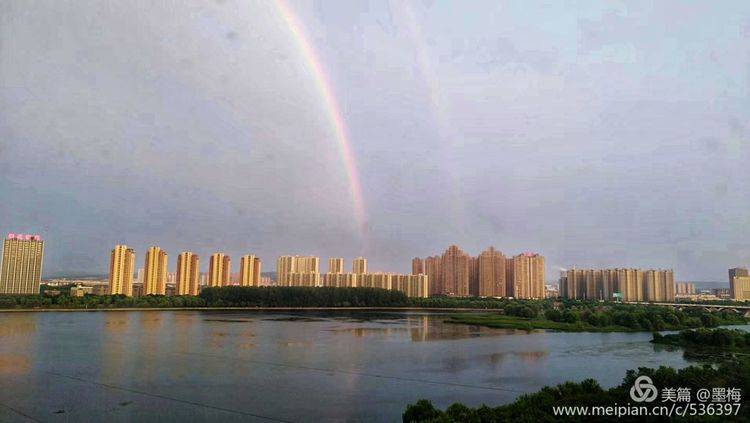 双彩虹映照下的绝美风景，洛阳奇特天象百年不遇