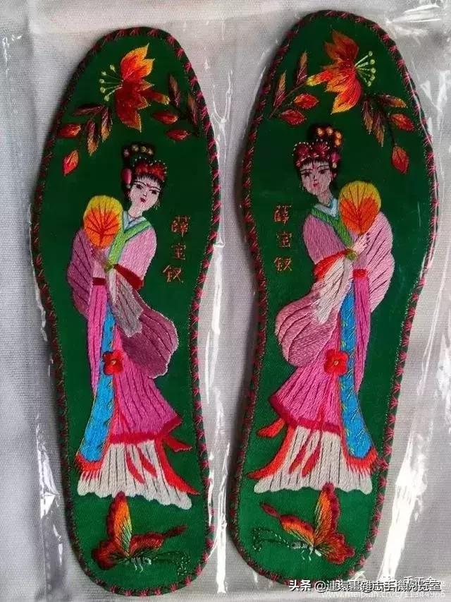 鞋垫绣花制作教程全过程,陕北民间纯手工鞋垫绣花